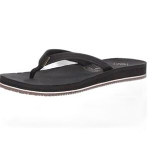 Free Waters Open Country Black Leather Flip-Flop Thong Sandals Size 9
